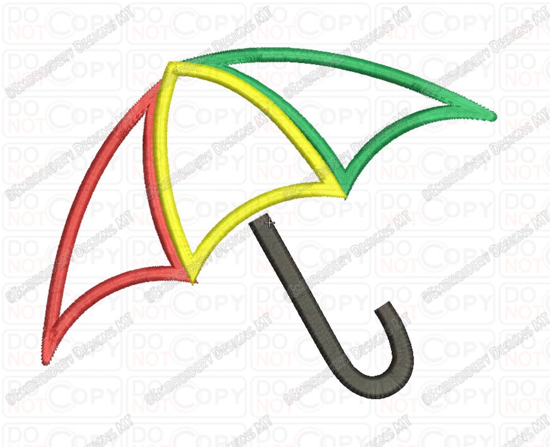 Umbrella Applique Embroidery Design in 3x3 4x4 and 5x7 Sizes Etsy