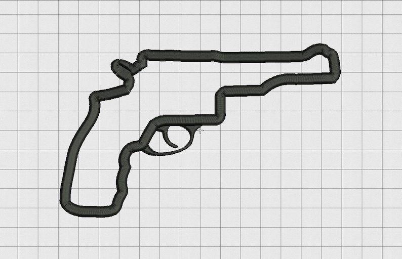 Handgun Gun Applique Embroidery Design in 4x4 and 5x7 Sizes Etsy