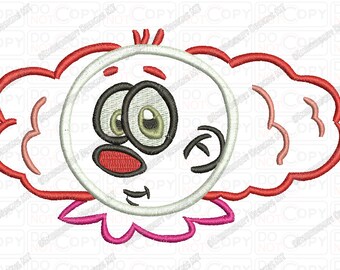 Clown Jester Applique Embroidery Design in 3x3 4x4 and 5x7 Sizes