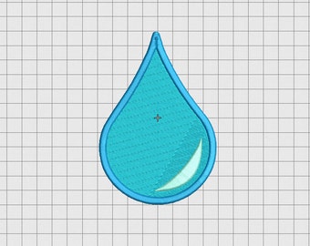 Water Droplet Mini Embroidery Design in 1x1 2x2 3x3 4x4 5x5 and 6x6 Sizes