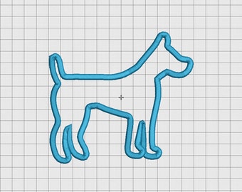 Dog Canine Applique Embroidery Design in 4x4 5x5 and 6x6 Sizes