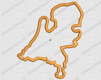 Diseño de bordado con apliques de países de los Países Bajos en tamaños de 4 x 4 y 5 x 7