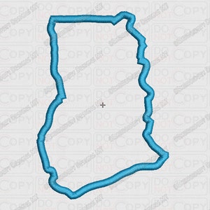 Borduurontwerp appliqué stoffen Ghana-land in de maten 4 x 4 en 5 x 7