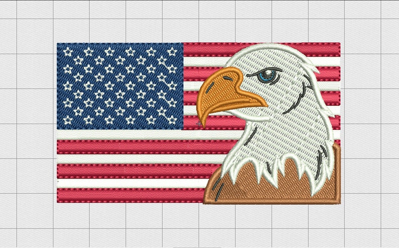 Bald Eagle USA United States of America Flag Embroidery Design | Etsy