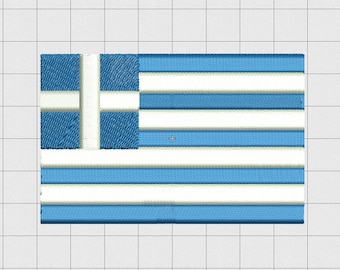 Greece Country Flag Embroidery Design in 2x2 3x3 4x4 and 5x7 Sizes