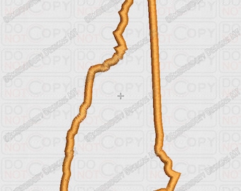 New Hampshire State Applique Embroidery Design in 4x4 and 5x7 Sizes