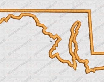 Maryland State Applique Embroidery Design in 4x4 and 5x7 Sizes