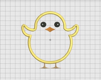 Chick Small Bird Applique Embroidery Design in 3x3 4x4 5x5 and 6x6 Sizes