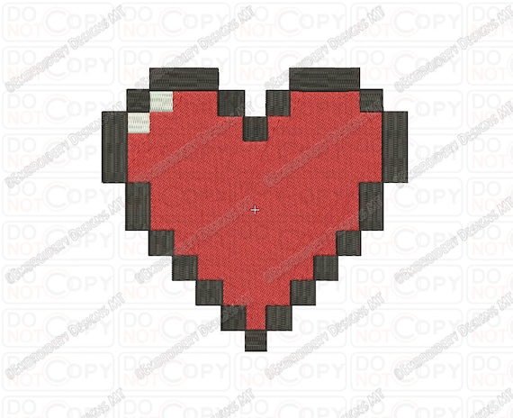 1x1、2x2、3x3、4x4、5x7 サイズのピクセルハート刺繍デザイン - Etsy 日本