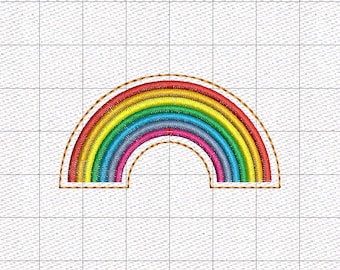 Rainbow Felt Embroidery Design in 1" 1.5" and 2" Sizes