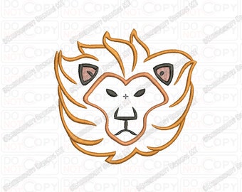 Lion Head Mane 2 Layer Applique Embroidery Design in 3x3 4x4 and 5x5 Sizes