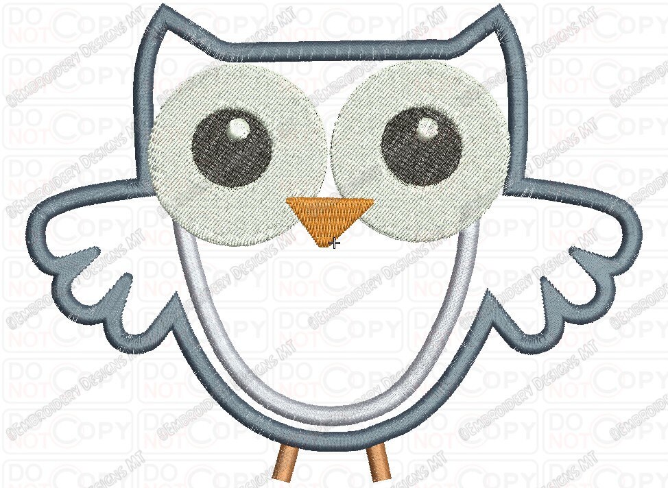 Multi Layer Owl Applique Embroidery Design in 4x4 and 5x7 Sizes