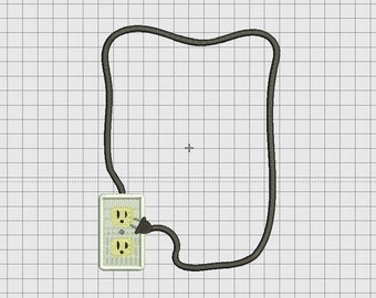 Diseño de apliques de bordado para marco de enchufe y toma de corriente eléctrica en tamaños de 4 x 4, 5 x 7 y 6 x 10