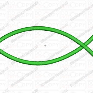 May include: A green Christian fish symbol, also known as the Ichthys, is a religious symbol representing Jesus Christ.