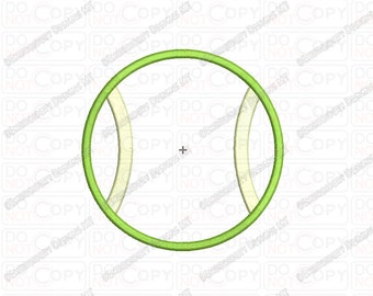 Tennis Ball Applique Embroidery Design in 2x2 3x3 4x4 5x5 Sizes