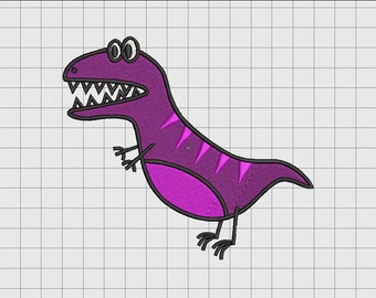 Stick Dinosaur Embroidery Design in 4x4 5x5 and 6x6" Sizes