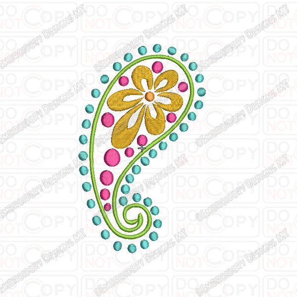 Paisley Floral Pattern 1 Embroidery Design in 2x2 3x3 4x4 and 5x5