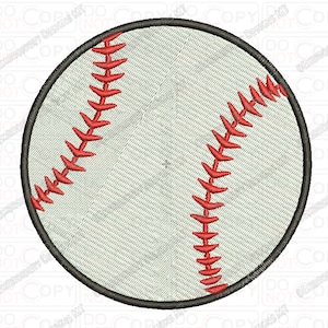 Baseball Embroidery Design in 1x1 2x2 3x3 4x4 and 5x7 Sizes