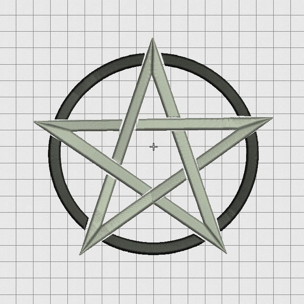 Pentagram Embroidery Design in 2x2 3x3 4x4 5x5 6x6 and 7x7 Sizes
