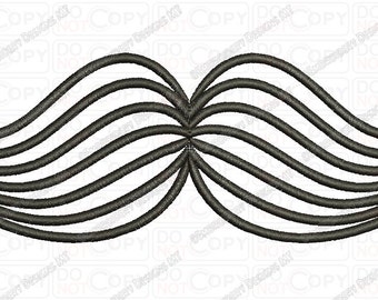 Mustache 2 Full Stitch Embroidery Design in Mini 1x1 2x2 3x3 4x4 and 5x7 Sizes