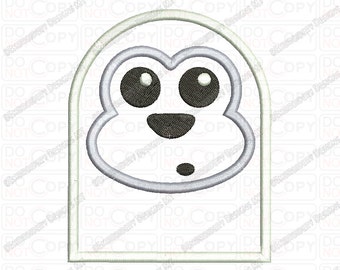 Animal Monkey Seal Bear Head Applique Embroidery Design in 3x3 4x4 and 5x7 Sizes