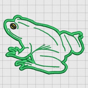 Frog Real Applique Embroidery Design in 3x3 4x4 and 5x5 Sizes