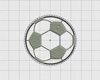 Fußball Fußball Filz Stickdatei in den Größen 1" 1.5" und 2""