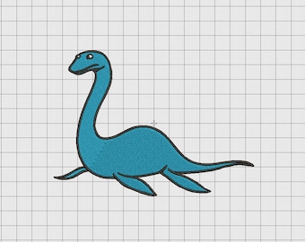 Loch Ness Monster Nessie Embroidery Design in 4x4 and 5x7 Sizes
