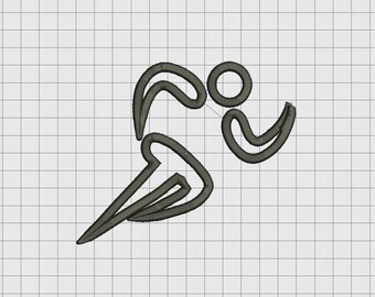 Running Person Applique Embroidery Design in 4x4 5x5 and 6x6 Sizes