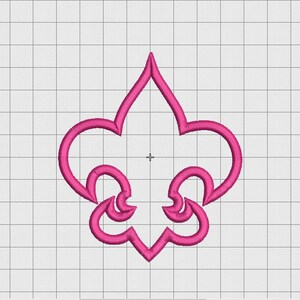 May include: A pink embroidered fleur-de-lis design.