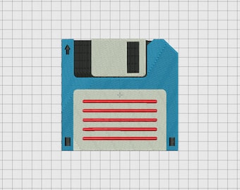 Floppy Disk Embroidery Design in 3x3 4x4 5x5 and 6x6 Sizes