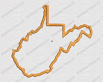 West Virginia State Applikation Stickdatei in den Größen 10x10 und 13x18