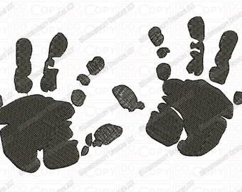 Baby-Hände-Stickerei-Design in 2 x 2-3 x 3 4 x 4 und 5 x 7 Größen