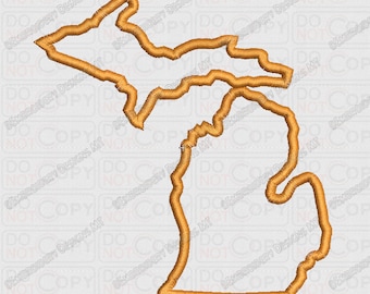 Michigan State Applique Embroidery Design in 4x4 and 5x7 Sizes