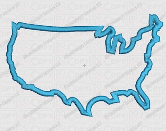 United States Country Applique Embroidery Design in 4x4 and 5x7 Sizes