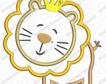 Lion King Applique Embroidery Design in 4x4 5x5 and 6x6 Sizes
