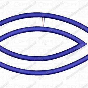 May include: A blue Ichthys symbol, also known as the Jesus fish, is depicted. The design features a stylized fish shape with a cross incorporated into the tail. The symbol is commonly used in Christian contexts.