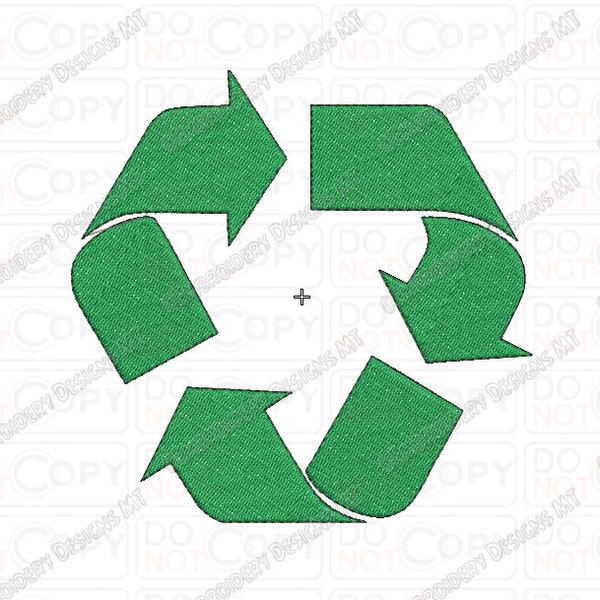 Recycle Recycling Symbol Sign Embroidery Design in 1x1 2x2 3x3 4x4 and 5x7 Sizes
