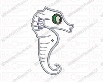 Seahorse Sea Horse Applique Embroidery Design in 3x3 4x4 and 5x7 Sizes