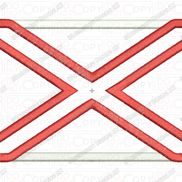 Alabama AL State Flag Applique Embroidery Design in 4x4 and 5x7 Sizes