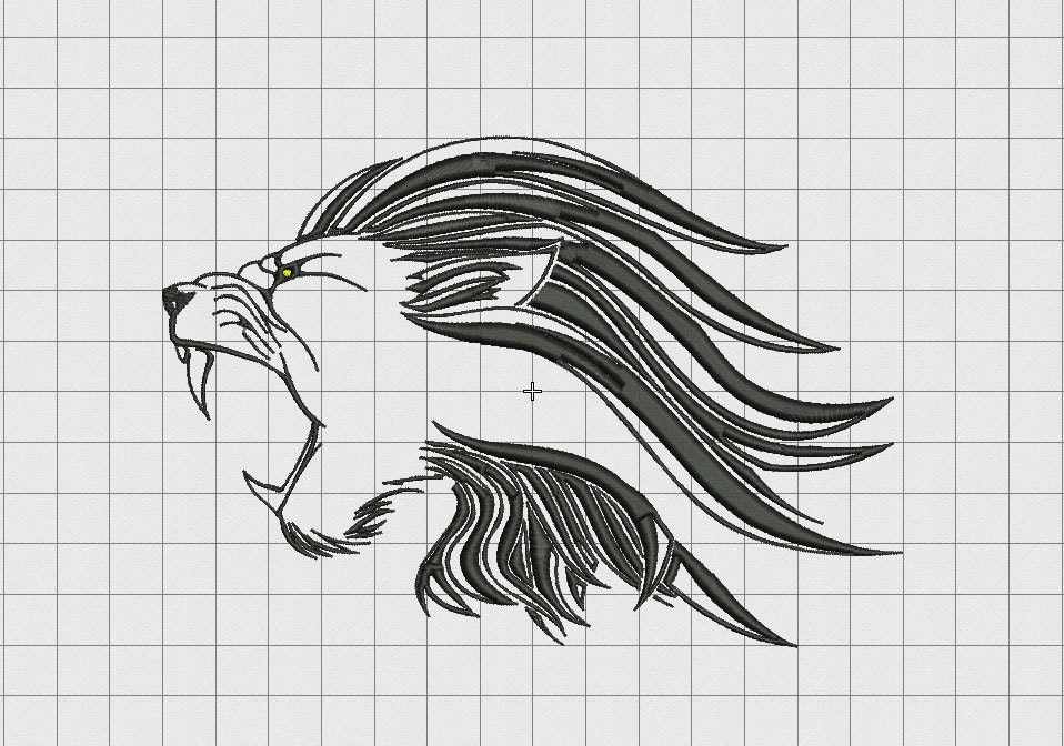 Lion Roar Detailed Outline Embroidery Design in 4x4 5x5 6x6 Etsy