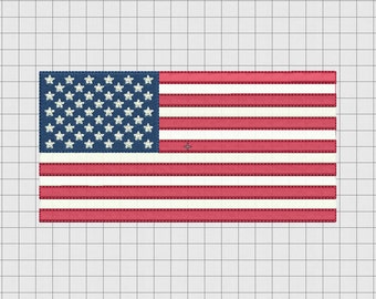 USA United States of America Flag Embroidery Design in 4x4 and 5x7 Sizes
