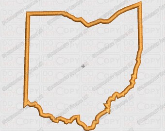 Ohio State Applique Embroidery Design in 4x4 and 5x7 Sizes