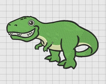 Tyrannosaurus Rex T-rex Dinosaur Embroidery Design in 4x4 5x5 6x6 and 7x7" Sizes
