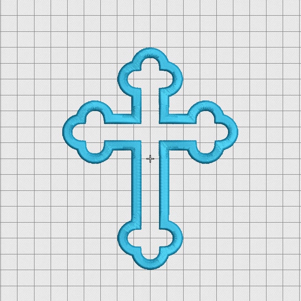 Orthodox Christian Cross Applique Embroidery Design in 3x3 4x4 5x5 6x6 and 7x7 Sizes