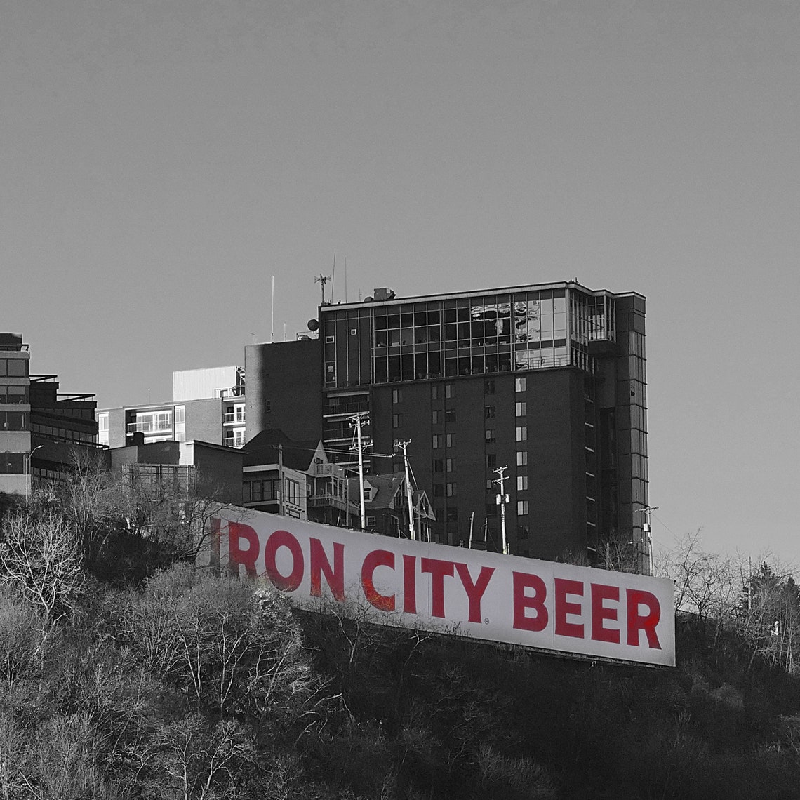 Iron City Beer sign view from Downtown Pittsburgh Mount Etsy