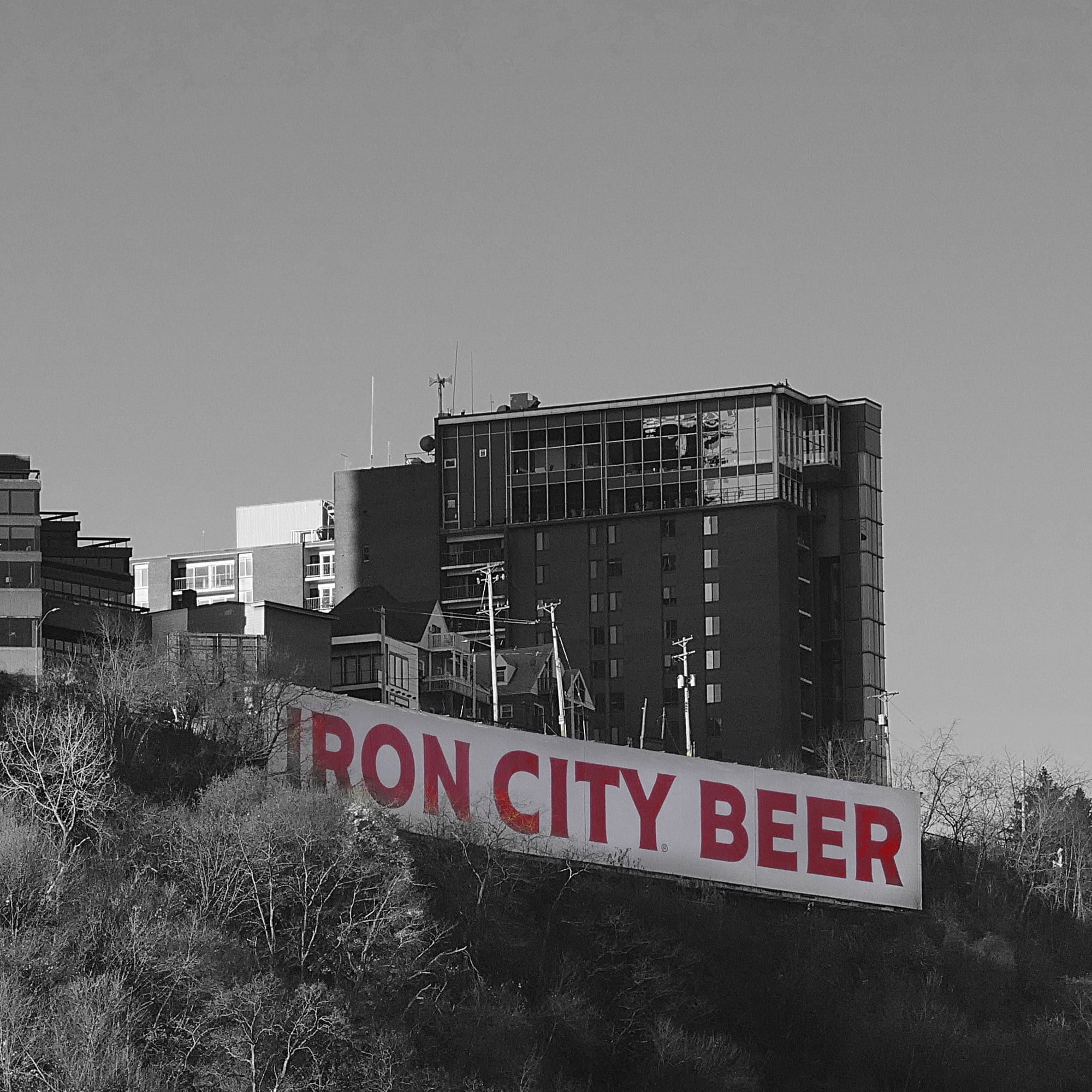 Iron City Beer sign, view from Downtown Pittsburgh, Mount Washington