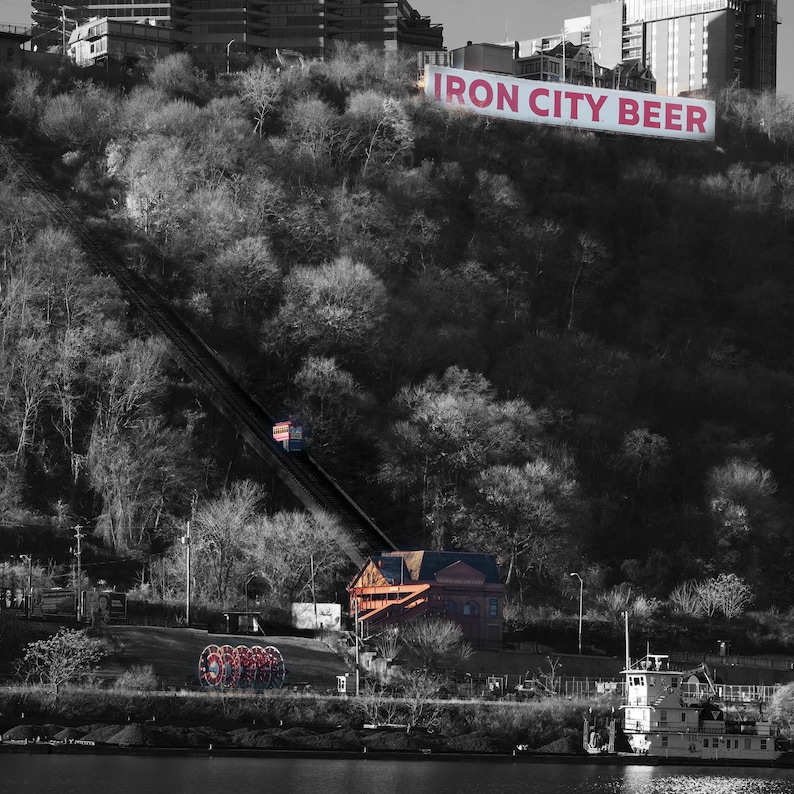 Iron City Beer Sign, View From Downtown Pittsburgh, Mount Washington