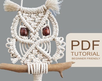 DIY Macrame Owl PDF by Macrame School ( Step by step guide, beginner friendly )