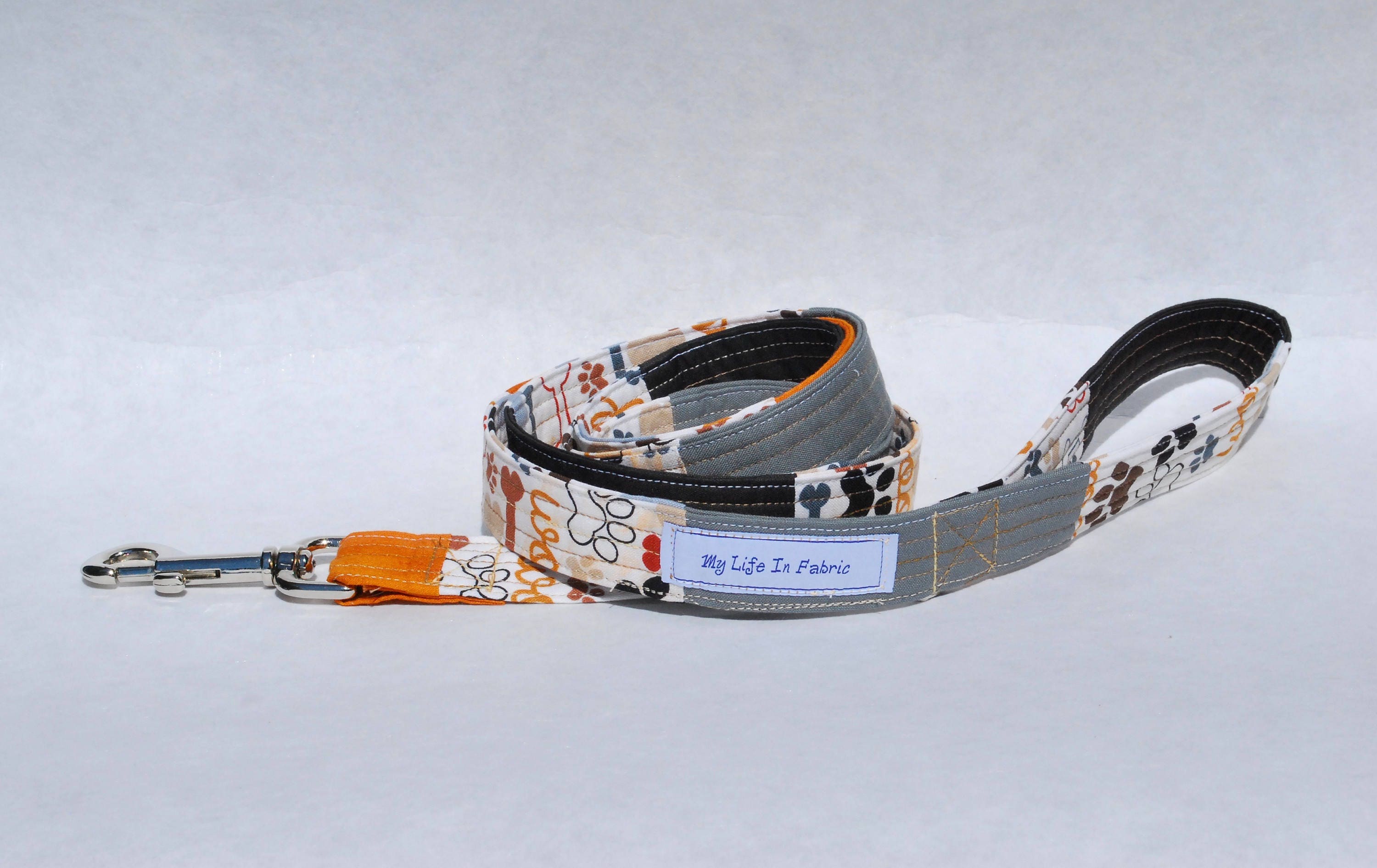 Dog Leash Large Dog Leash Dog Lead Fabric Multi Print OOAK Etsy